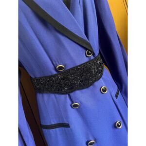 Vintage beaded belt in black silk, size M